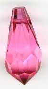 1 9x18mm Preciosa Pink Candy Round Cut Drop